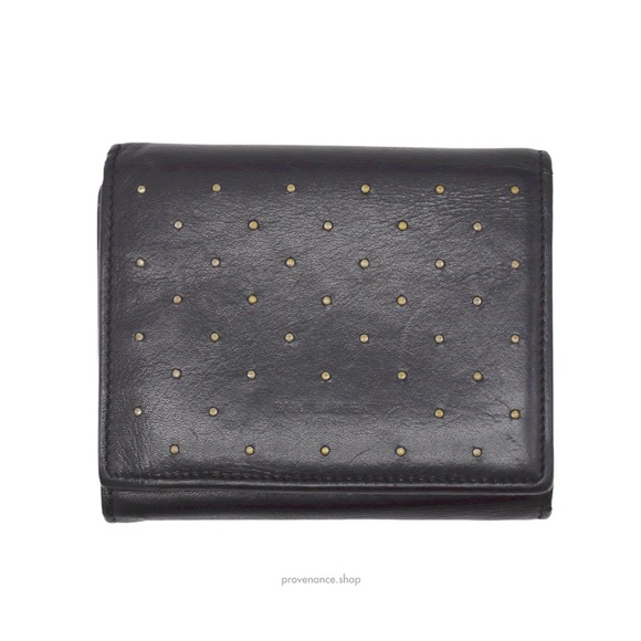 🔴 Saint Laurent Paris SLP Trifold Stud Wallet - Black